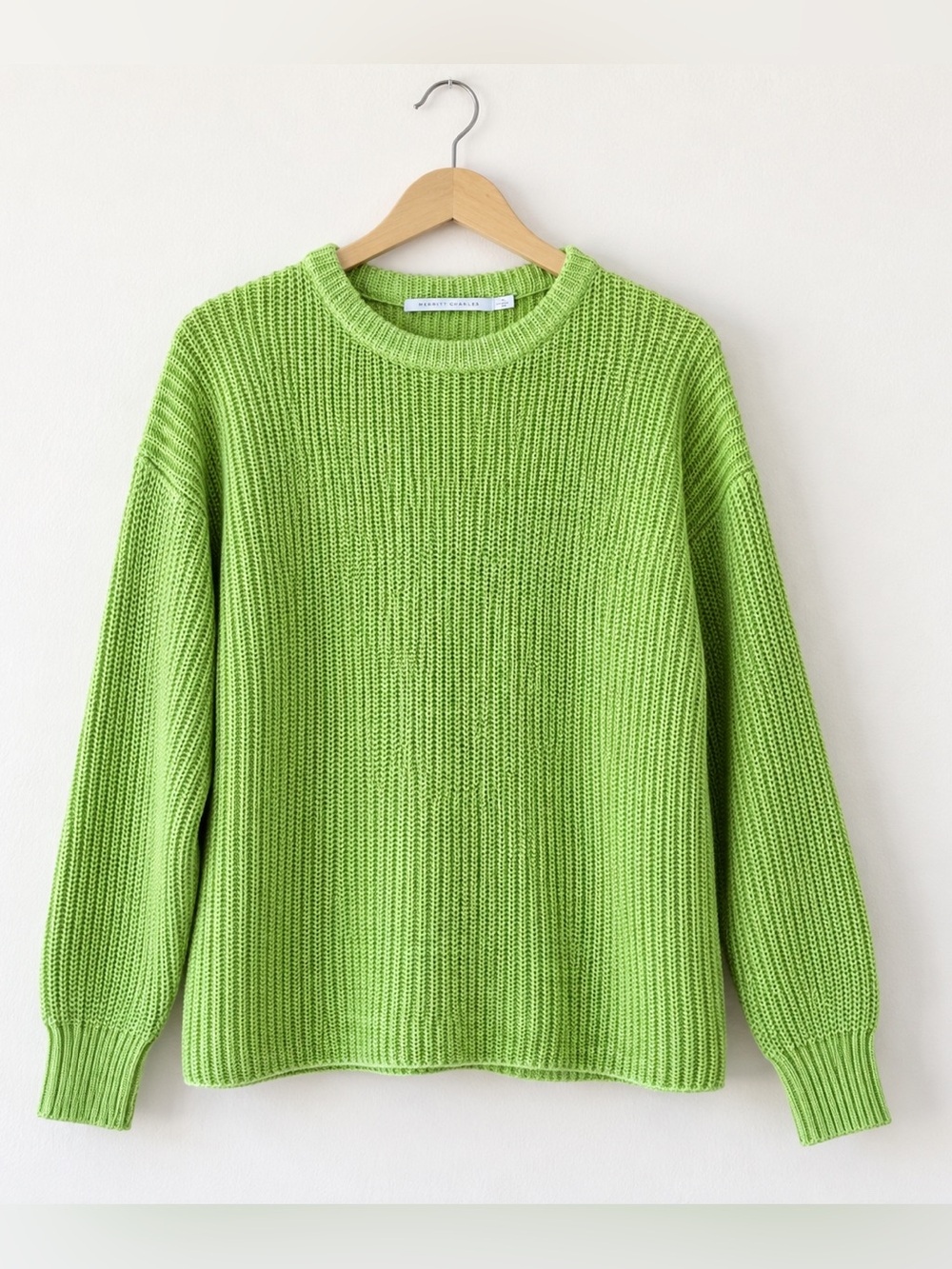 Merritt Charles Charles Sweater Lime Green Oversized Size Medium